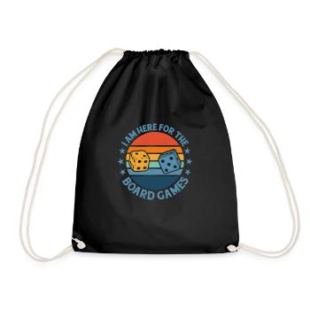 I Am Here For The Board Games Nerd Gamer Tabletop - Drawstring Bag - black - Front