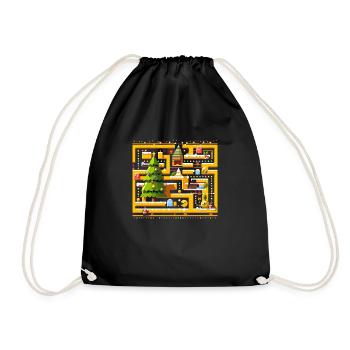 arcade game christmas - Drawstring Bag - black - Front