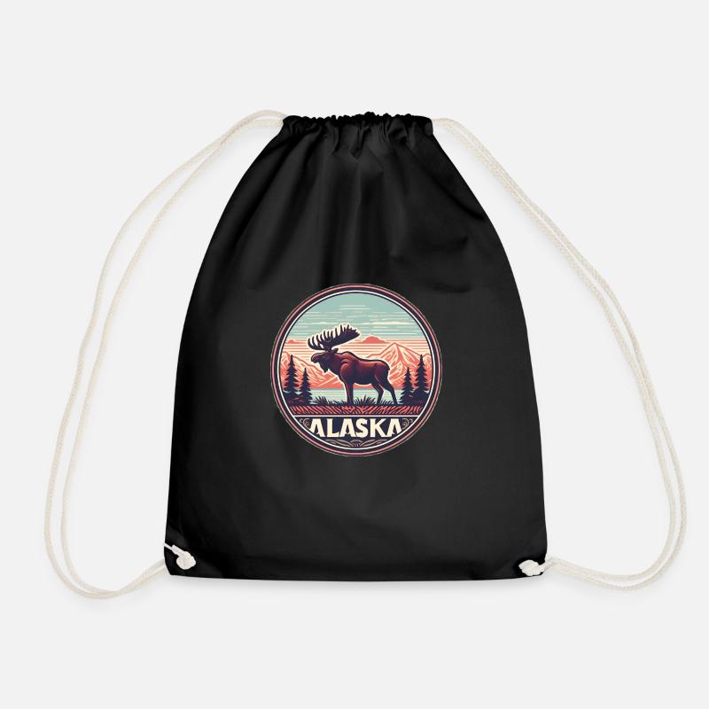 Alaska - Elch - Turnbeutel - Schwarz