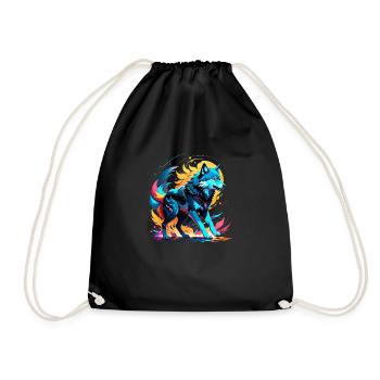 Wolf in Color - Drawstring Bag - black - Front
