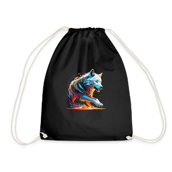 loup et montagne - nature protecteur - Sac de sport léger - noir - Devant
