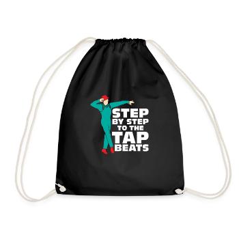 Step By Step To The Tap Beats Tap Dance Tap Dancer - Drawstring Bag - black - Front
