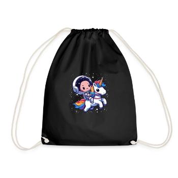 Astronaute et Licorne - Sac de sport léger - noir - Devant
