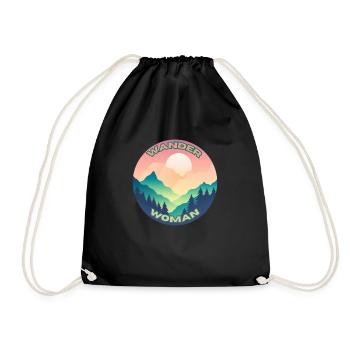 Wander Woman - Drawstring Bag - black - Front
