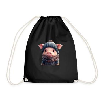 Cochon mignon - Sac de sport léger - noir - Devant