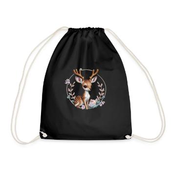Mignon Noël cerf renne renne - Sac de sport léger - noir - Devant