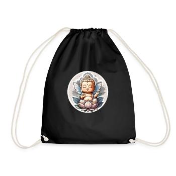 Baby Buddha - meditation yoga relaxation - Drawstring Bag - black - Front