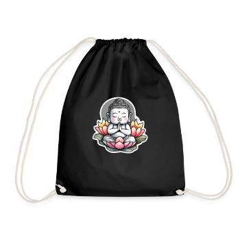 Baby Buddha - meditation yoga relaxation - Drawstring Bag - black - Front
