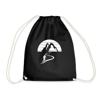 Tourenski Wintersport Berg Skifahrer Geschenk Skit - Turnbeutel - Schwarz - Vorne