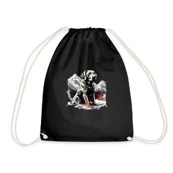 Chien de Noël Labrador magique dans la neige - Sac de sport léger - noir - Devant
