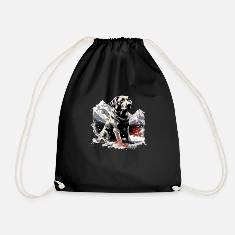 Magischer Labrador Weihnachtshund im Schnee - Turnbeutel - Schwarz