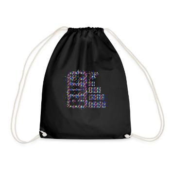 Run Run Exercise Race Strong Man Woman Sprint - Drawstring Bag - black - Front
