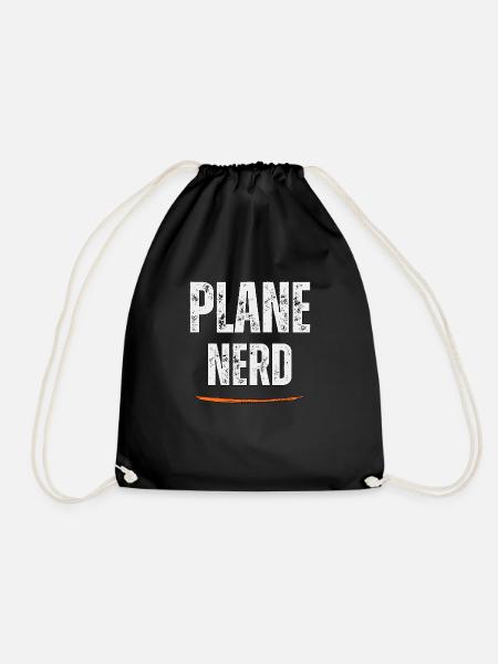 Flugzeug-Nerd, Luftfahrt-Liebhaber - Turnbeutel - Schwarz