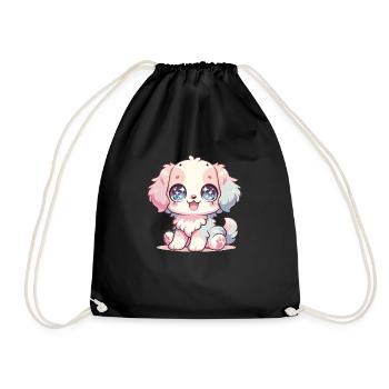 Kawaii Dog - Drawstring Bag - black - Front