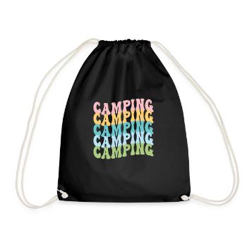 Retro Camping - Drawstring Bag - black - Front