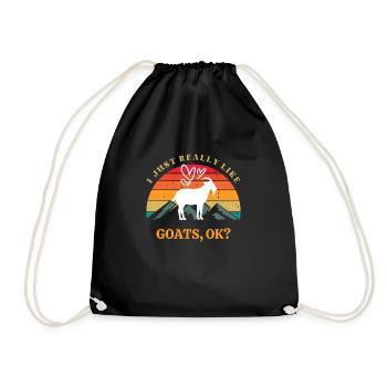 I Just Really Like Goats - Drawstring Bag - black - Front