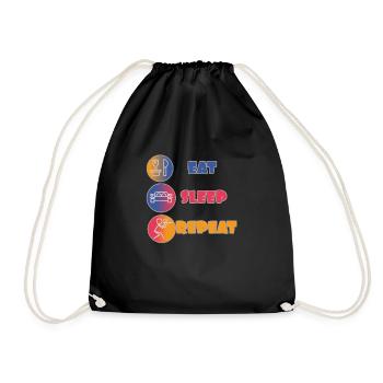 Eat sleep repeat paintball with icons - Drawstring Bag - black - Front