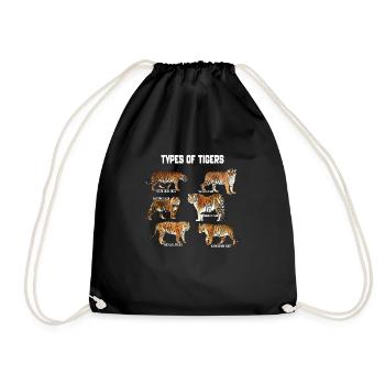 Types Of tigers - tigers Family Breeds - Drawstring Bag - black - Front