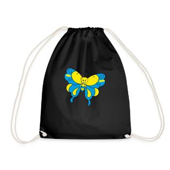 Colorful Butterfly > Vector Graphic - Drawstring Bag - black - Front