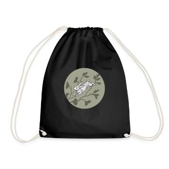 Lapin sur la lune - Sac de sport léger - noir - Devant