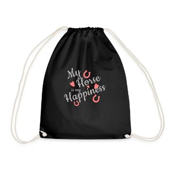 My Horse is my Happiness - Turnbeutel - Schwarz - Vorne