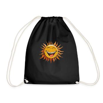 Soleil rieur avec un visage drôle - Sac de sport léger - noir - Devant