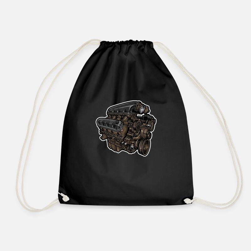 Motorblock // Illustration - Turnbeutel - Schwarz