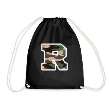 lettre R camouflage militaire-idée cadeau - Sac de sport léger - noir - Devant