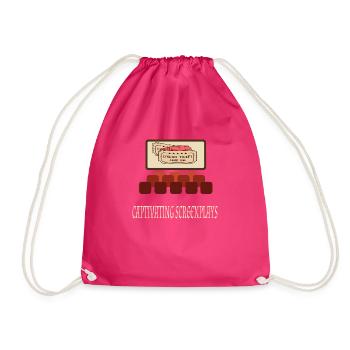 Film Movie Lovers Retro Vintage Classic Cinema TV - Drawstring Bag - fuchsia - Front