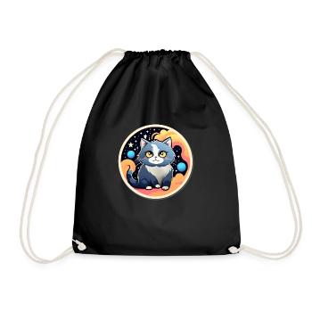 Space Cat - Turnbeutel - Schwarz - Vorne