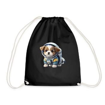 Chiot mignon et petit - Sac de sport léger - noir - Devant