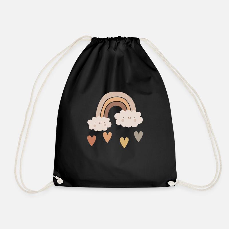 Color paths: boho rainbow - Drawstring Bag - black