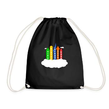 City in the clouds - Drawstring Bag - black - Front
