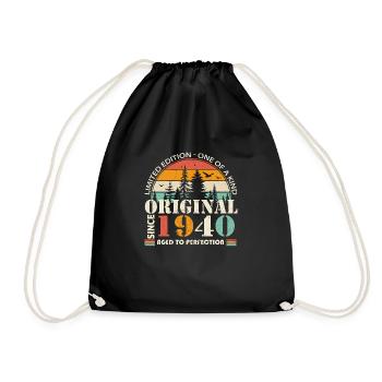 1940: Vintage Legend for 84th Birthday - Drawstring Bag - black - Front