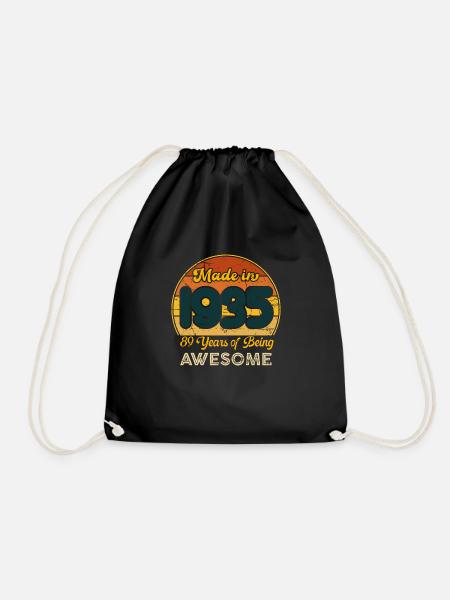Born in 1935 - Vintage 1935 Retro Anniversary - Drawstring Bag - black