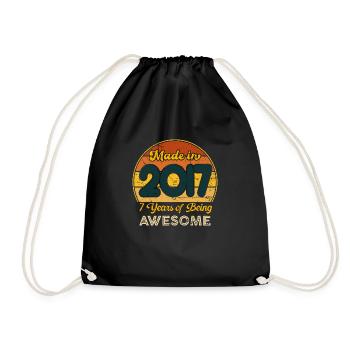 Born in 2023 - Vintage 2023 Retro Birthday - Drawstring Bag - black - Front