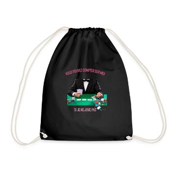 Joueur de poker avec texte - Sac de sport léger - noir - Devant