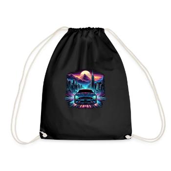 voiture vintage americaine et sportive - Sac de sport léger - noir - Devant