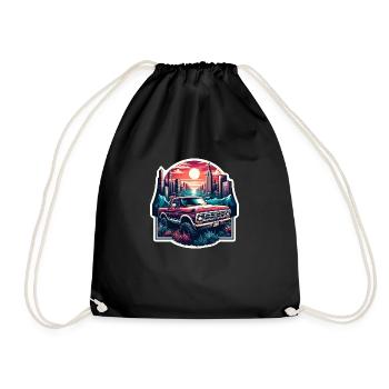 Vintage American and Sports Car - Drawstring Bag - black - Front