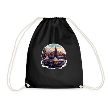 voiture vintage americaine et sportive - Sac de sport léger - noir - Devant