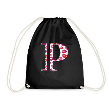 Lettre p bisous - Sac de sport léger - noir - Devant