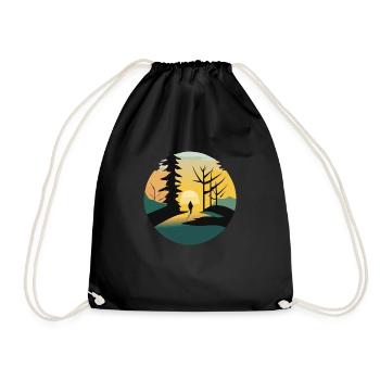Sunrise in the forest - Drawstring Bag - black - Front