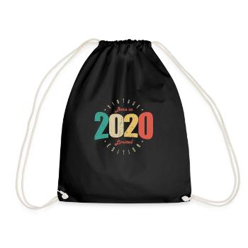 2020 Vintage Retro Geburtstagsgeschenk 2020 - Turnbeutel - Schwarz - Vorne