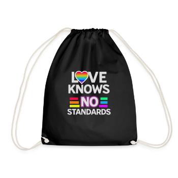 Inclusive Love Diverse Unconditional Lovers Queer - Drawstring Bag - black - Front