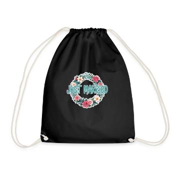 just married - pour mariage - Sac de sport léger - noir - Devant