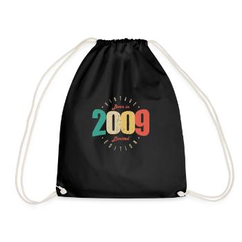 2009 Vintage Retro Geburtstagsgeschenk 2009 - Turnbeutel - Schwarz - Vorne
