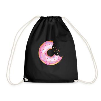 donut croquer manger boucher patisserie 12 Q - Sac de sport léger - noir - Devant