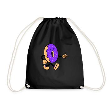 donut comic smile - Turnbeutel - Schwarz - Vorne