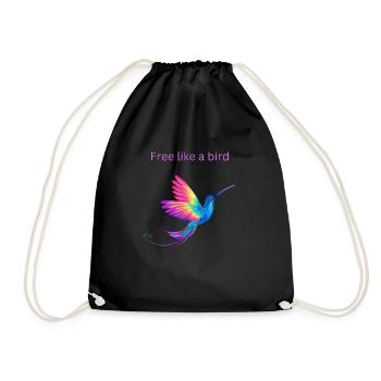 Free like a bird - Turnbeutel - Schwarz - Vorne