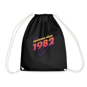 Retro - Genial seit 1982 - Turnbeutel - Schwarz - Vorne